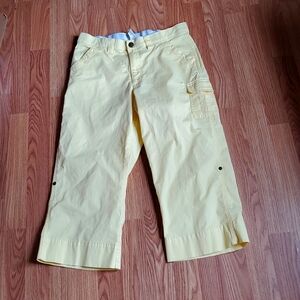 Lee Pale Yellow Cropped Utility Jeans